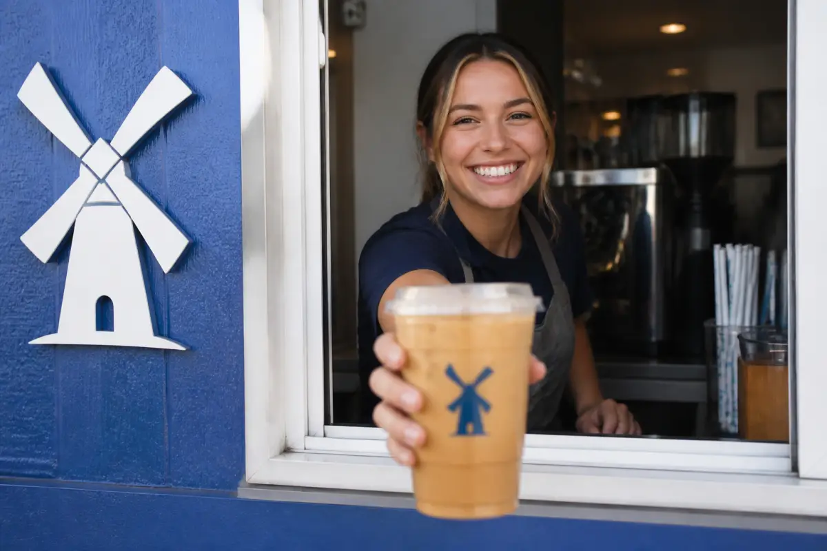Dutch Bros menu ordering at drive-thru window